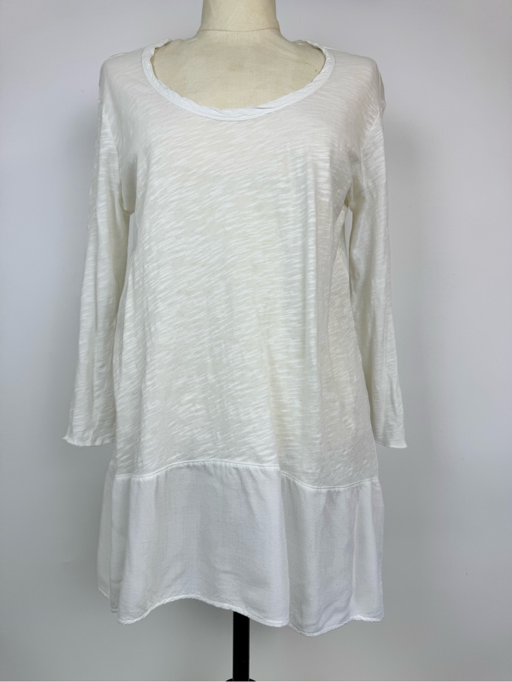 Left of Center White Slub-Knit Tunic Top